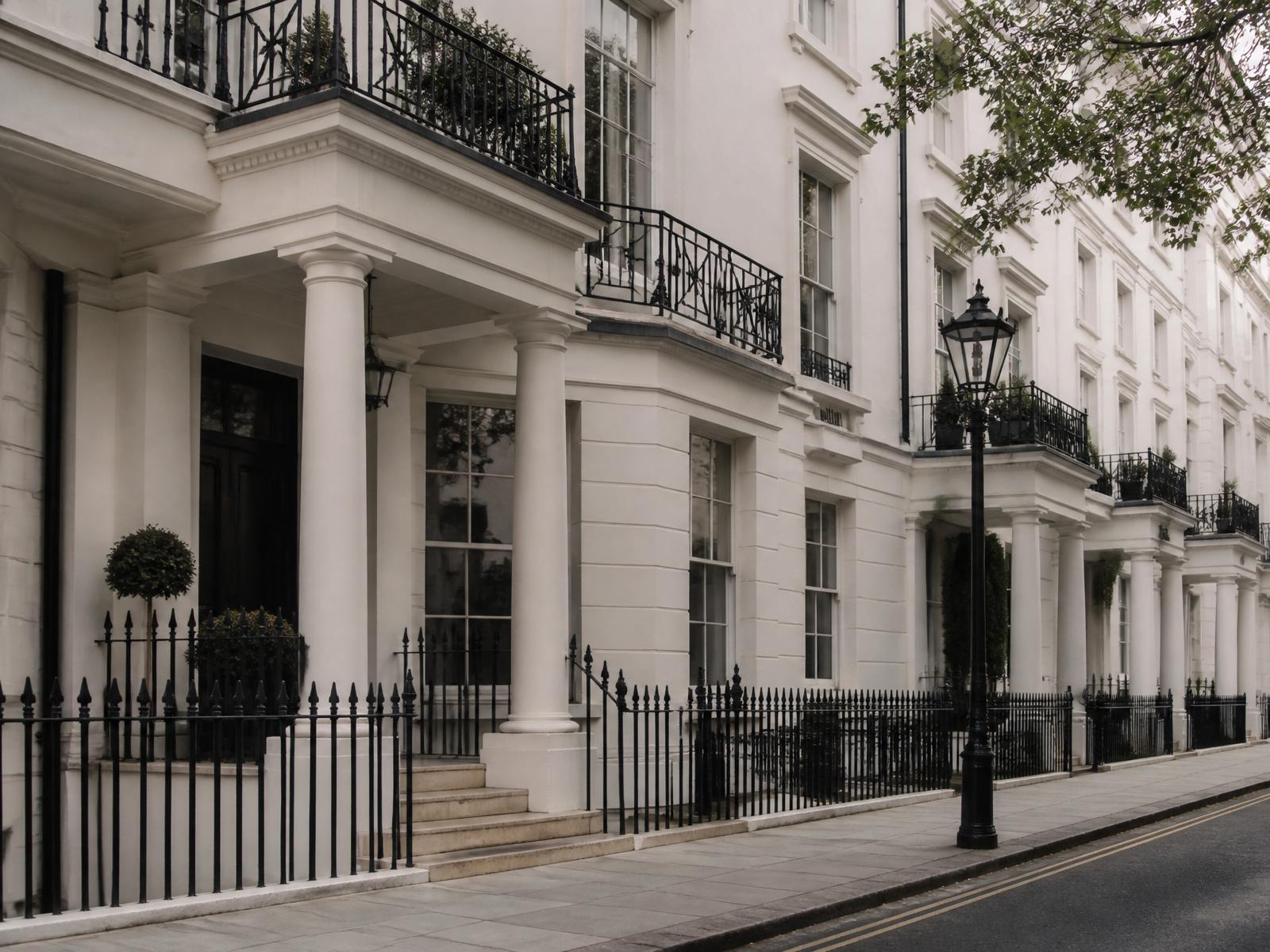London white stucco Regency terrace
